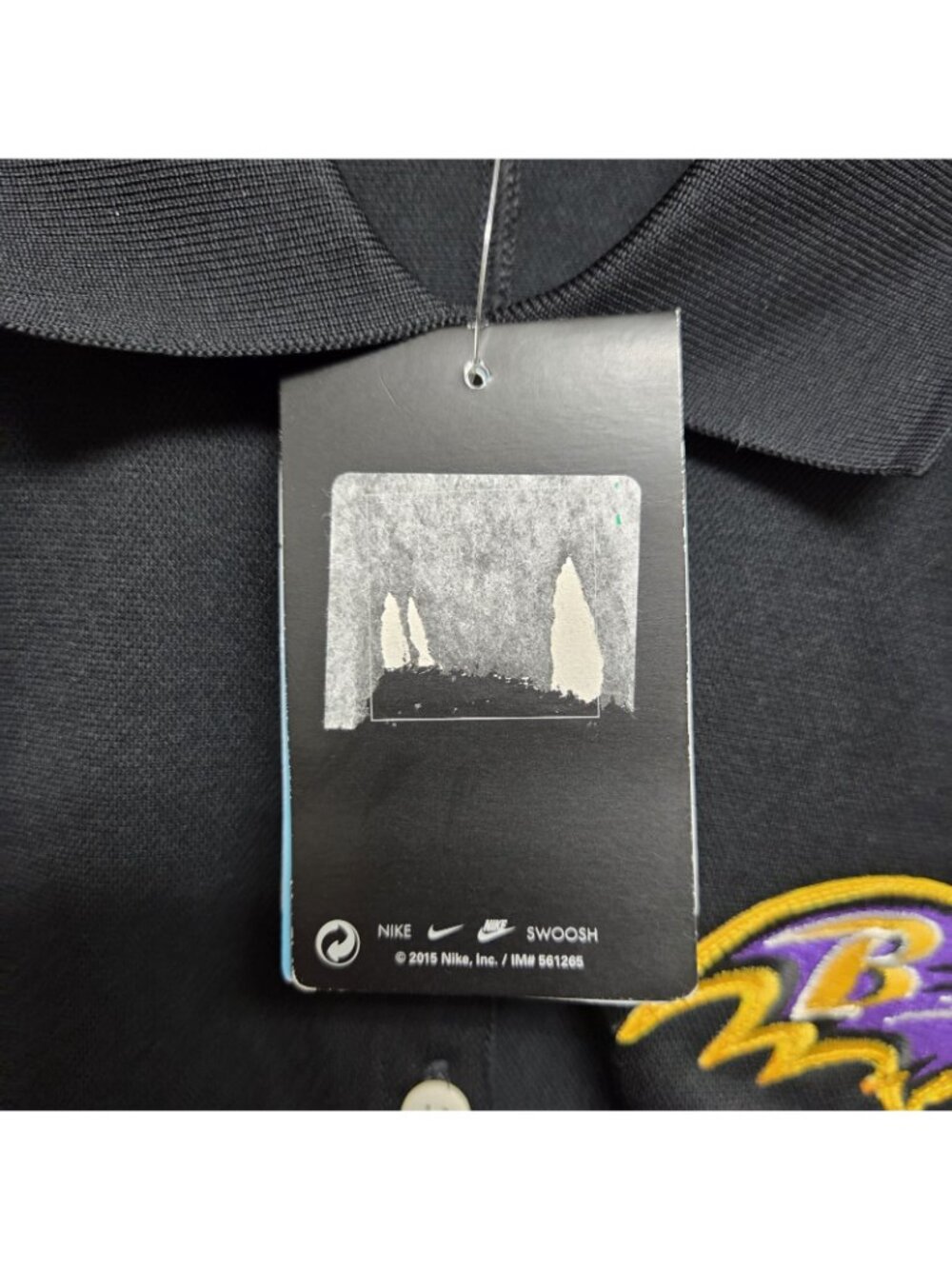 Nike Golf Dri-FIT Shirt Womens Large Black Polo Baltimore RAVENS Long Sleeve NWT - Picture 9 of 11